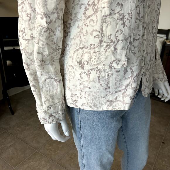 Alfred Dunner Womens Zip-up Jacket. Gray & White Print - Picture 2 of 13